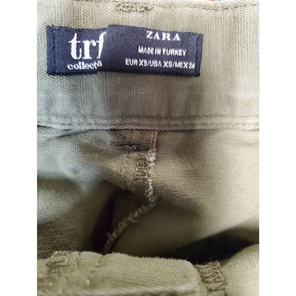 Zara Women's Green High Waisted Utility Pants Size XS - Picture 3 of 4